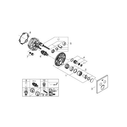 GROHE 29148000 - Coperchio per miscelatore da incasso SMARTCONTROL, cromo lucido