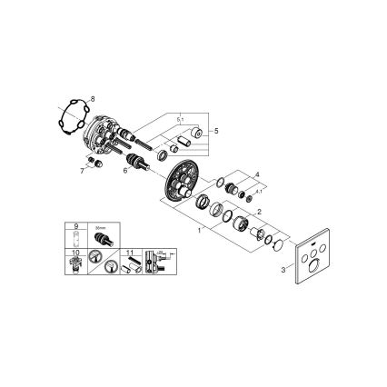 GROHE 29149000 - Placca di copertura per miscelatore da incasso SMARTCONTROL 158 × 158 mm cromata