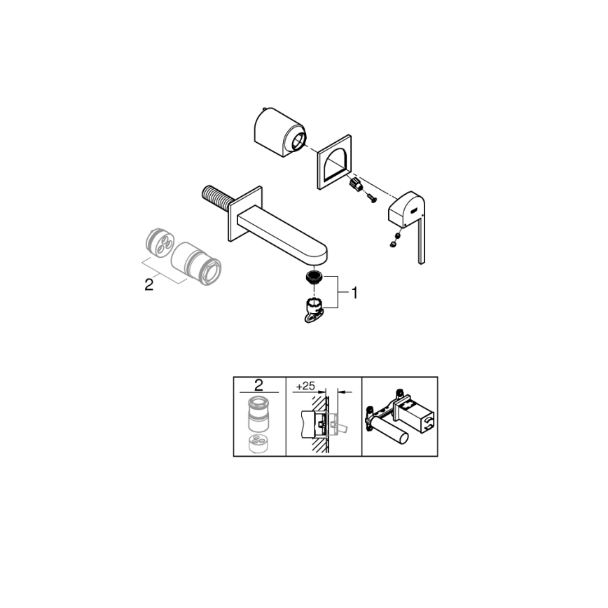 GROHE 29306003 - Miscelatore per lavabo PLUS 203 mm, cromo lucido