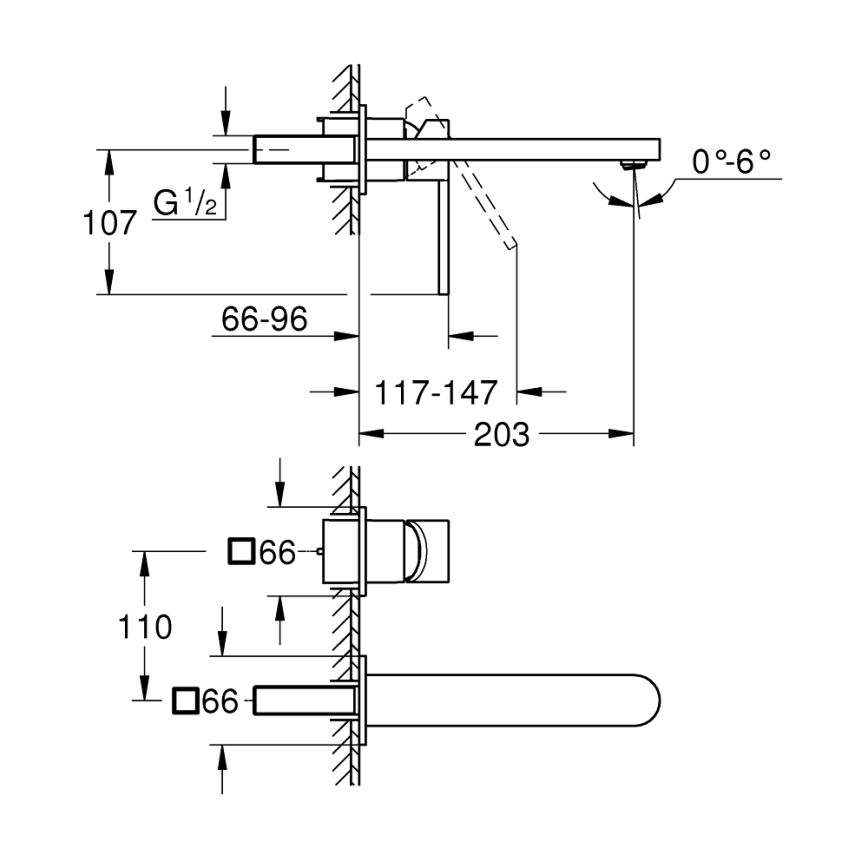 GROHE 29306003 - Miscelatore per lavabo PLUS 203 mm, cromo lucido