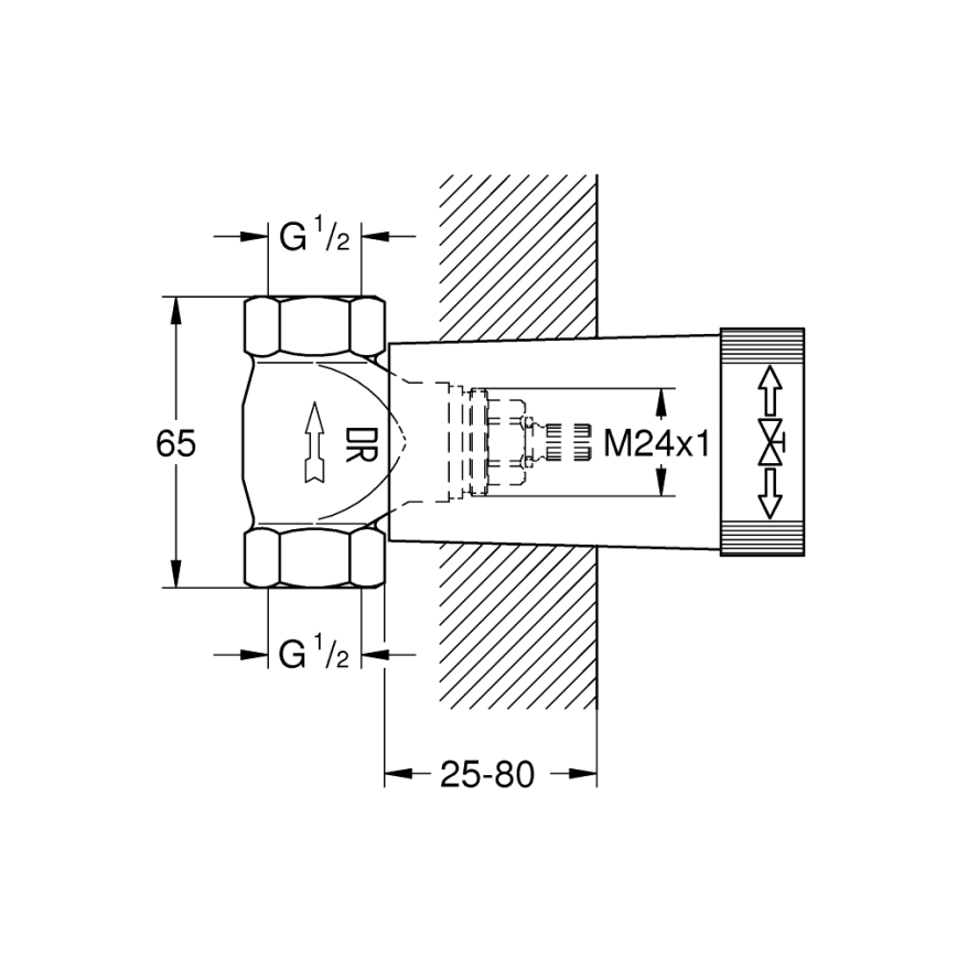 GROHE 29800000 - Corpo inferiore per valvola da incasso DN 15 in ottone