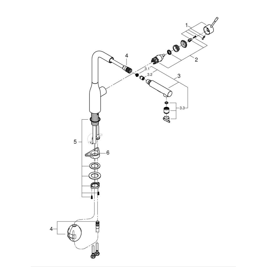 GROHE 30270DC0 - Miscelatore da cucina ESSENCE in acciaio inox
