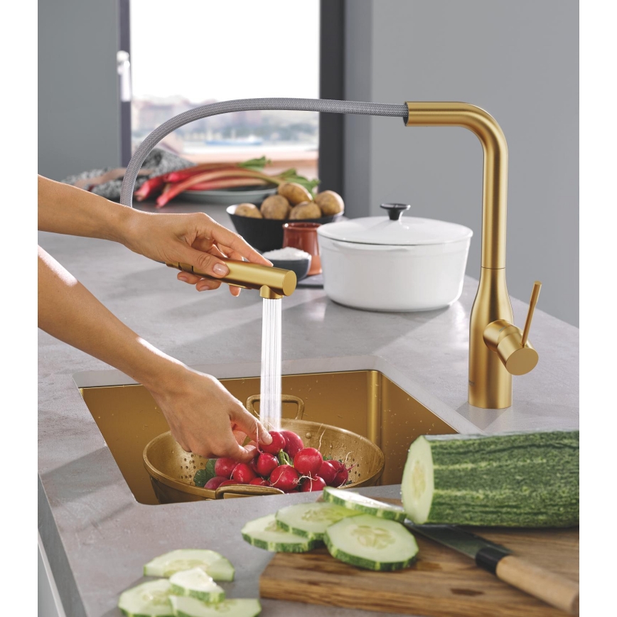 GROHE 30270GN0 - Miscelatore per lavello ESSENCE, finitura oro