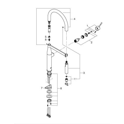 GROHE 30294DA0 - Miscelatore per lavello ESSENCE finitura rame