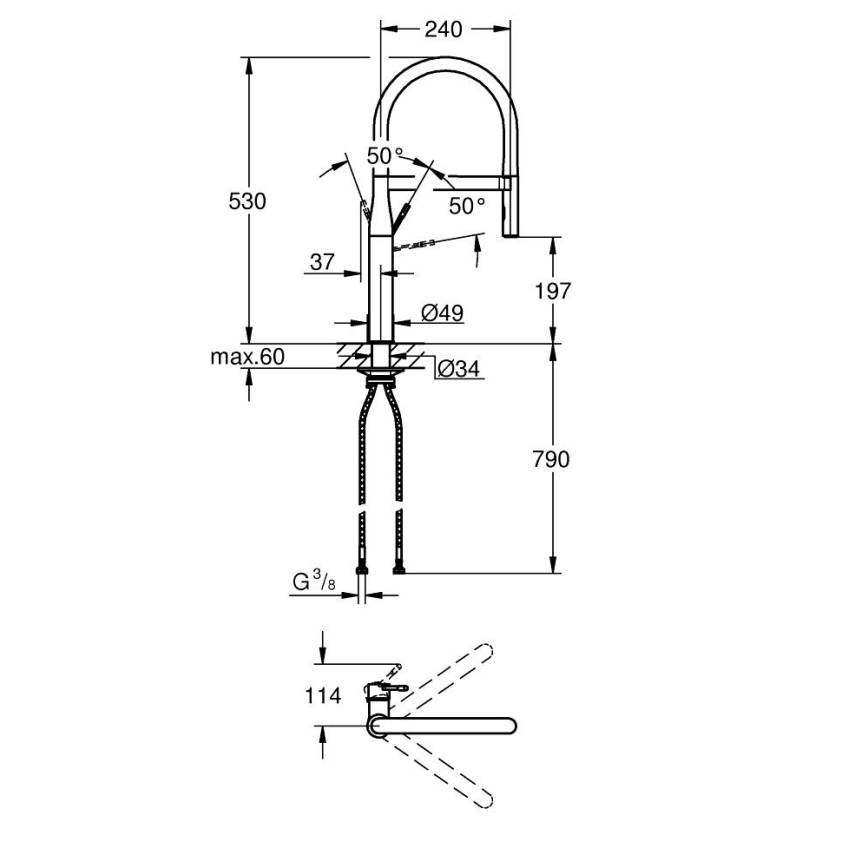 GROHE 30294DA0 - Miscelatore per lavello ESSENCE finitura rame