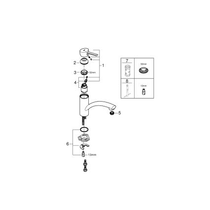 GROHE 30358000 - Miscelatore per lavello SWIFT 227 mm, cromo lucido