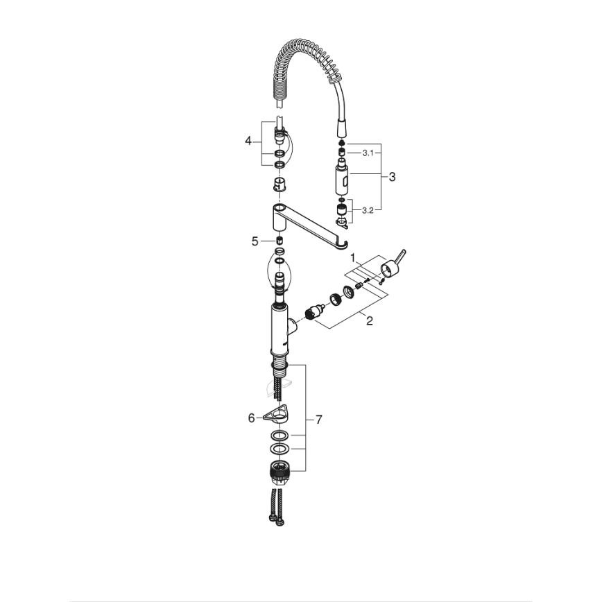 GROHE 30361000 - Miscelatore per lavello GET 455 mm, cromato lucido