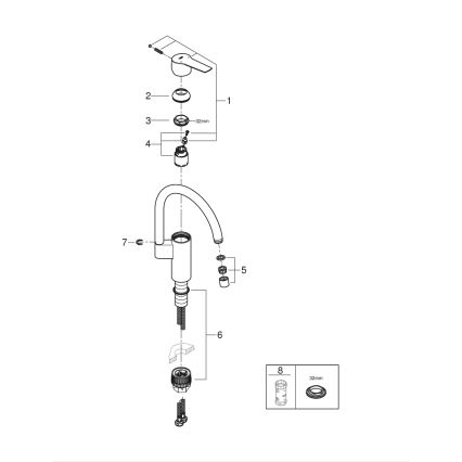 GROHE 304692430 - Miscelatore da cucina START 339 mm nero