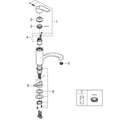 GROHE 305302432 - Miscelatore per lavello START 184 mm nero