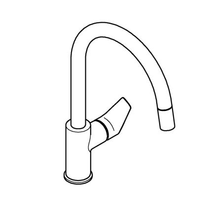 GROHE 30550000 - Rubinetto da cucina START EDGE 357 mm, cromato lucido
