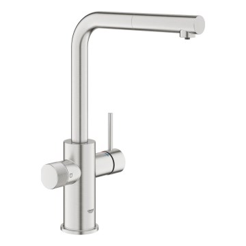 GROHE 30590DC0 - Miscelatore per cucina con doccetta estraibile BLUE PURE in acciaio inossidabile
