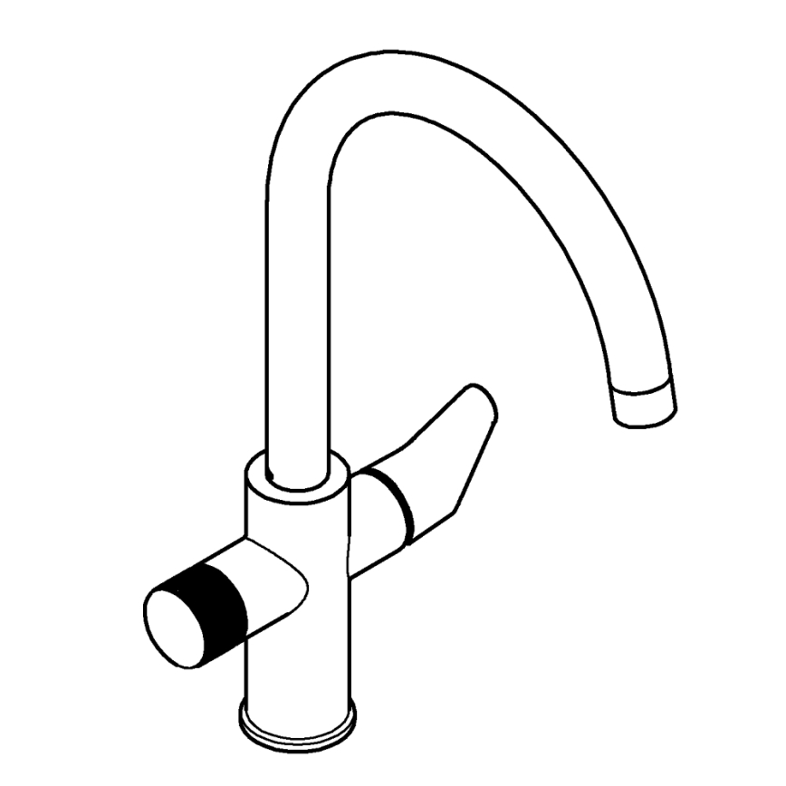 GROHE 30592000 - Miscelatore da cucina BLUE PURE StartCurve 411 mm cromo lucido