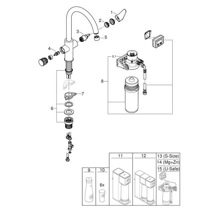 GROHE 30593000 - Miscelatore da lavello BLUE PURE con beccuccio a C, finitura cromata lucida