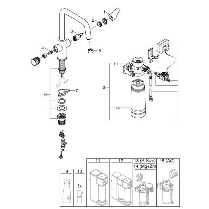 GROHE 30594000 - Miscelatore per lavello BLUE PURE Start con funzione di filtrazione Ultrasafe, finitura cromata