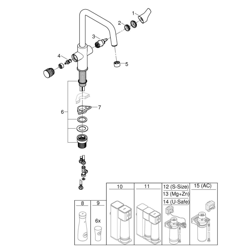 GROHE 30595000 - Miscelatore per lavello BLUE PURE Start 366 mm, finitura cromo lucido