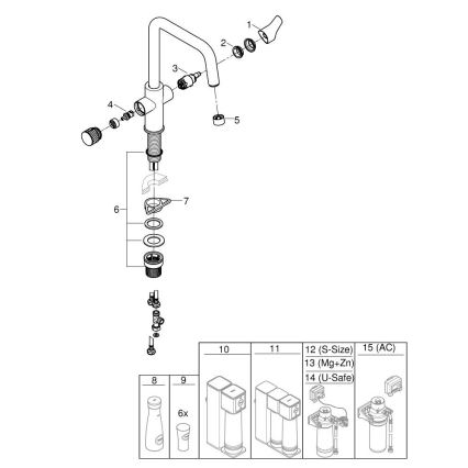 GROHE 30595DC0 - Miscelatore da cucina BLUE PURE in acciaio inox