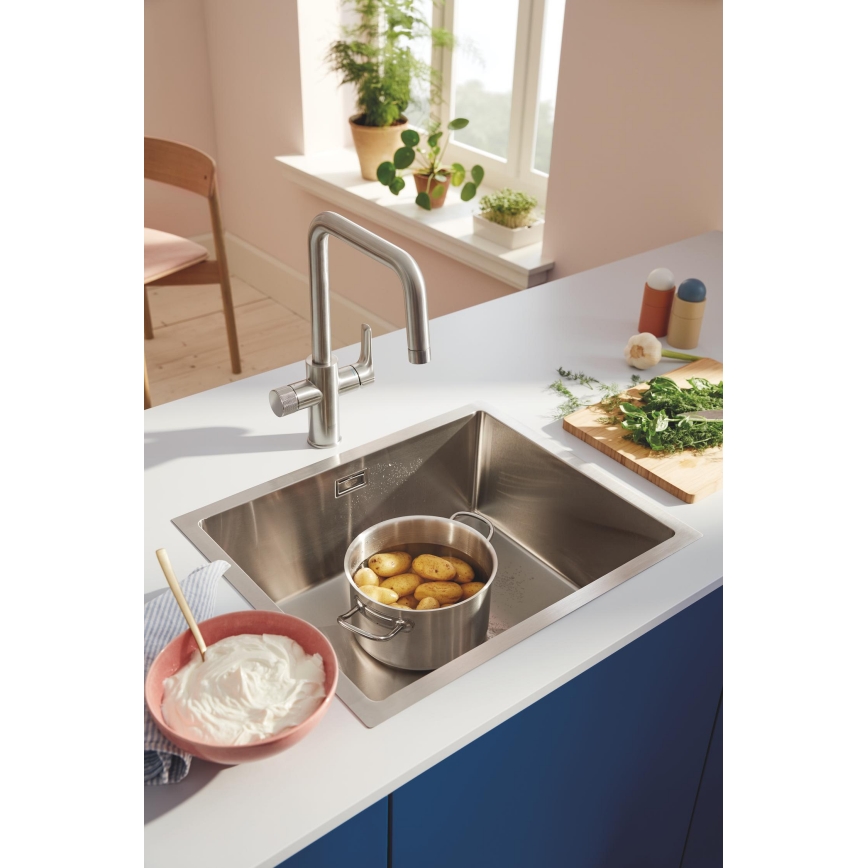 GROHE 30595DC0 - Miscelatore da cucina BLUE PURE in acciaio inox