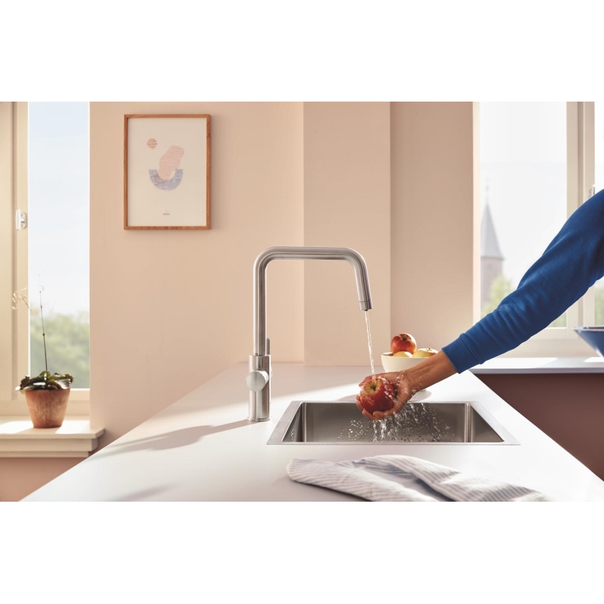 GROHE 30595DC0 - Miscelatore da cucina BLUE PURE in acciaio inox