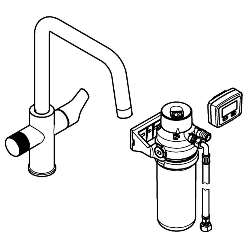 GROHE 30596000 - Miscelatore per lavello BLUE PURE con funzione di filtrazione, cromo lucido