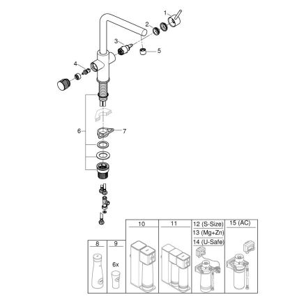 GROHE 30600000 - Miscelatore per lavello BLUE PURE, beccuccio a L, finitura cromata lucida