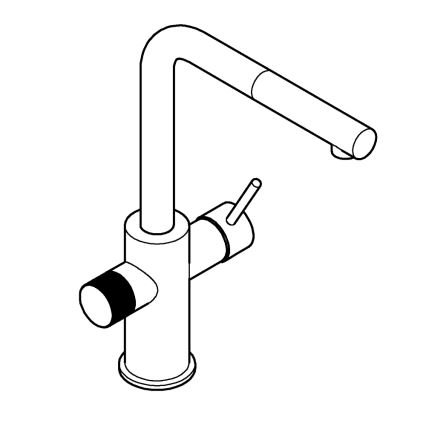 GROHE 30601000 - Miscelatore per lavello BLUE PURE A con doccetta estraibile, cromo lucido