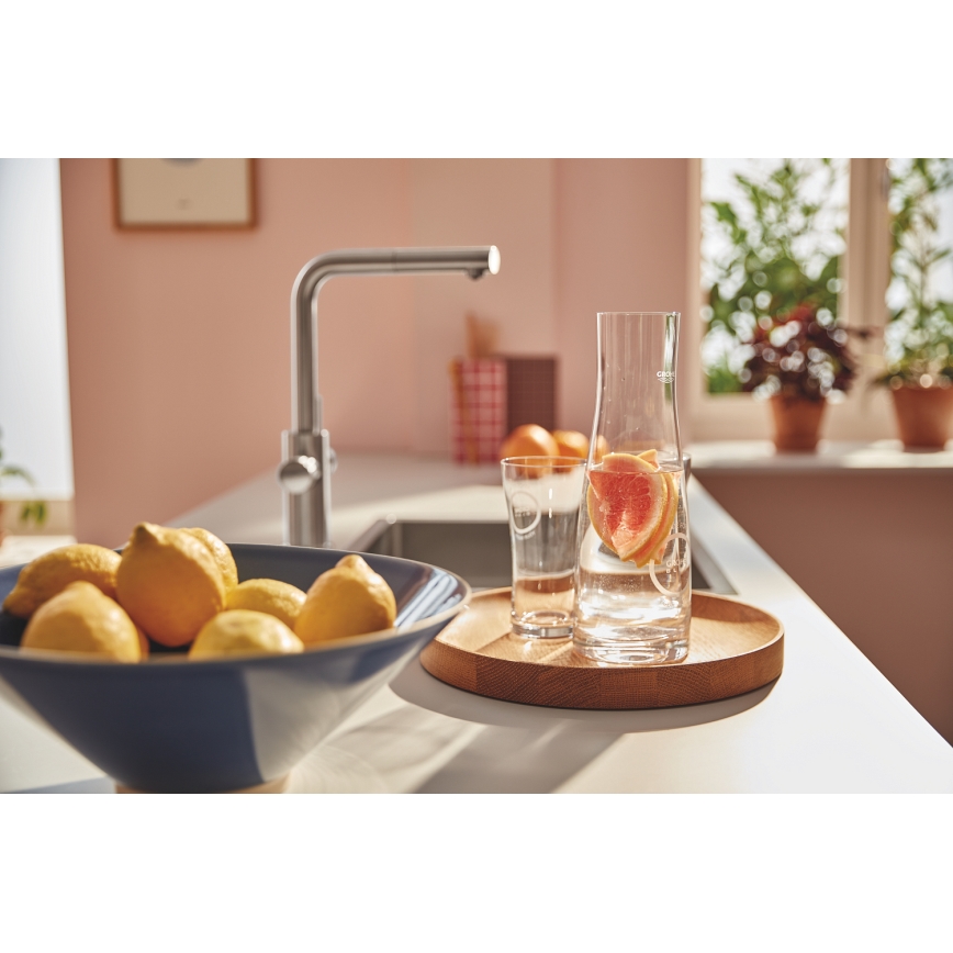 GROHE 30601DC0 - Miscelatore da cucina BLUE PURE con doccetta estraibile in acciaio inox