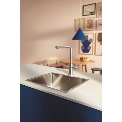 GROHE 30601DC0 - Miscelatore da cucina BLUE PURE con doccetta estraibile in acciaio inox