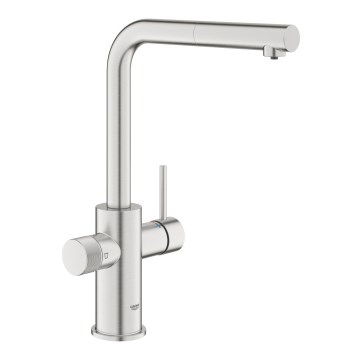 GROHE 30601DC0 - Miscelatore per lavello BLUE PURE con erogatore estraibile in acciaio inox