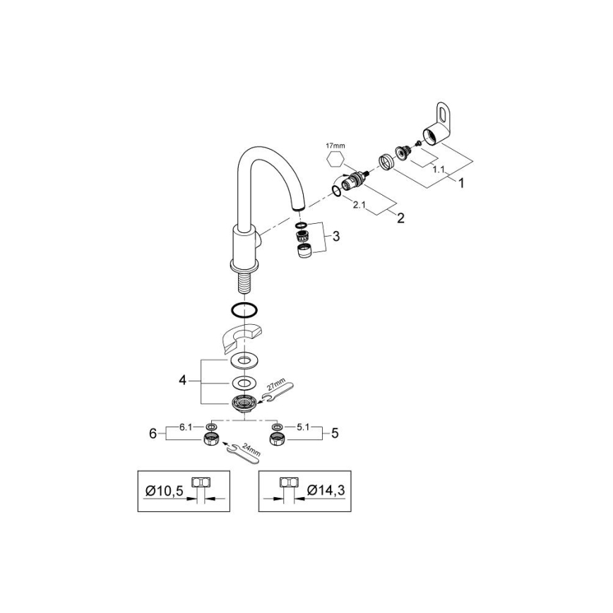 GROHE 31222000 - Miscelatore da cucina BAULOOP in cromo lucido