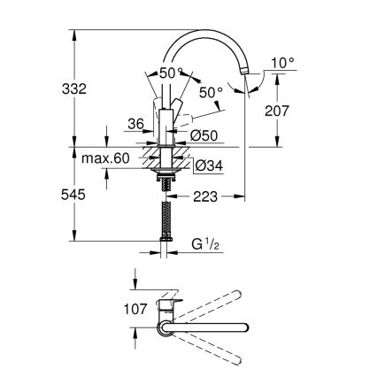 GROHE 31233001 - Miscelatore per lavello START, cromo lucido