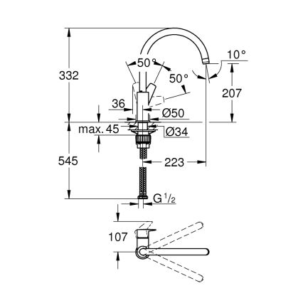 GROHE 31233001 - Miscelatore per lavello START, cromo lucido