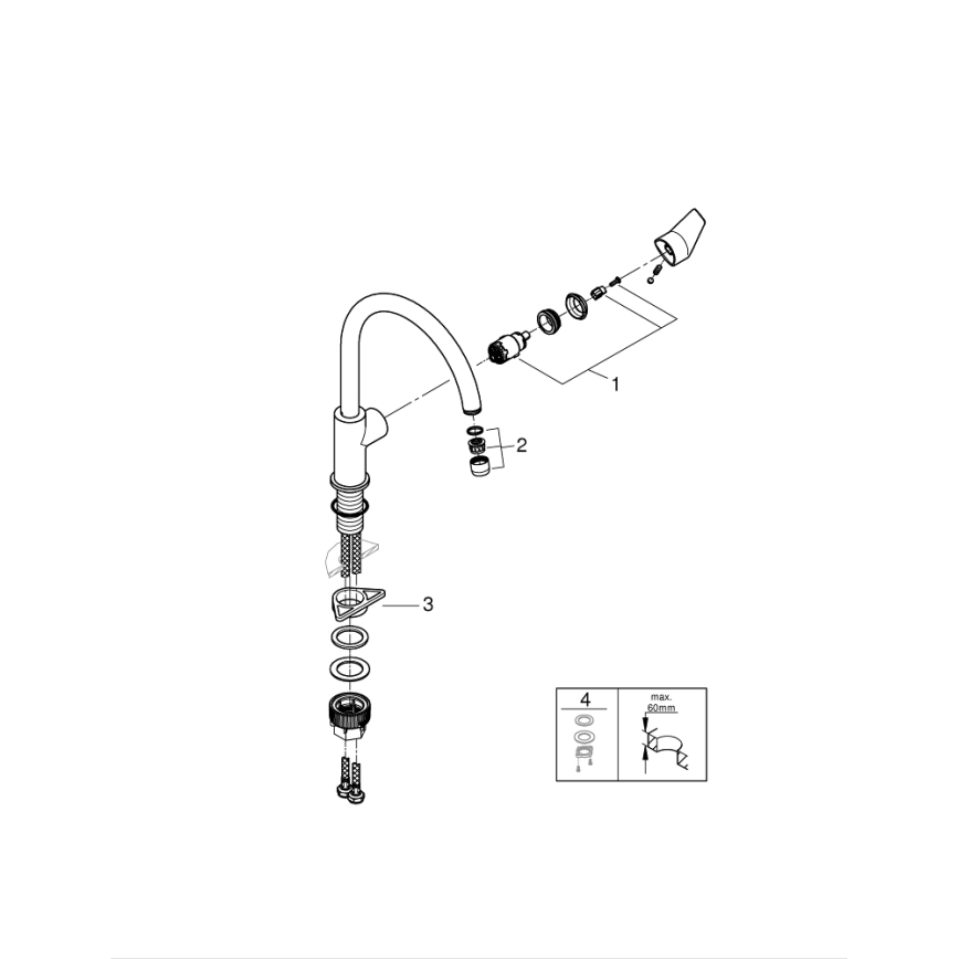 GROHE 31367001 - Miscelatore per lavello BAUEDGE 332 mm cromo lucido