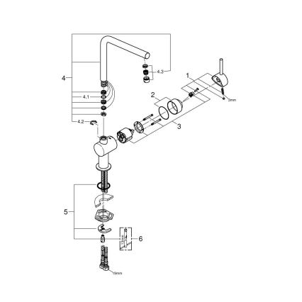 GROHE 31375000 - Miscelatore per lavello A 360 mm, cromo lucido