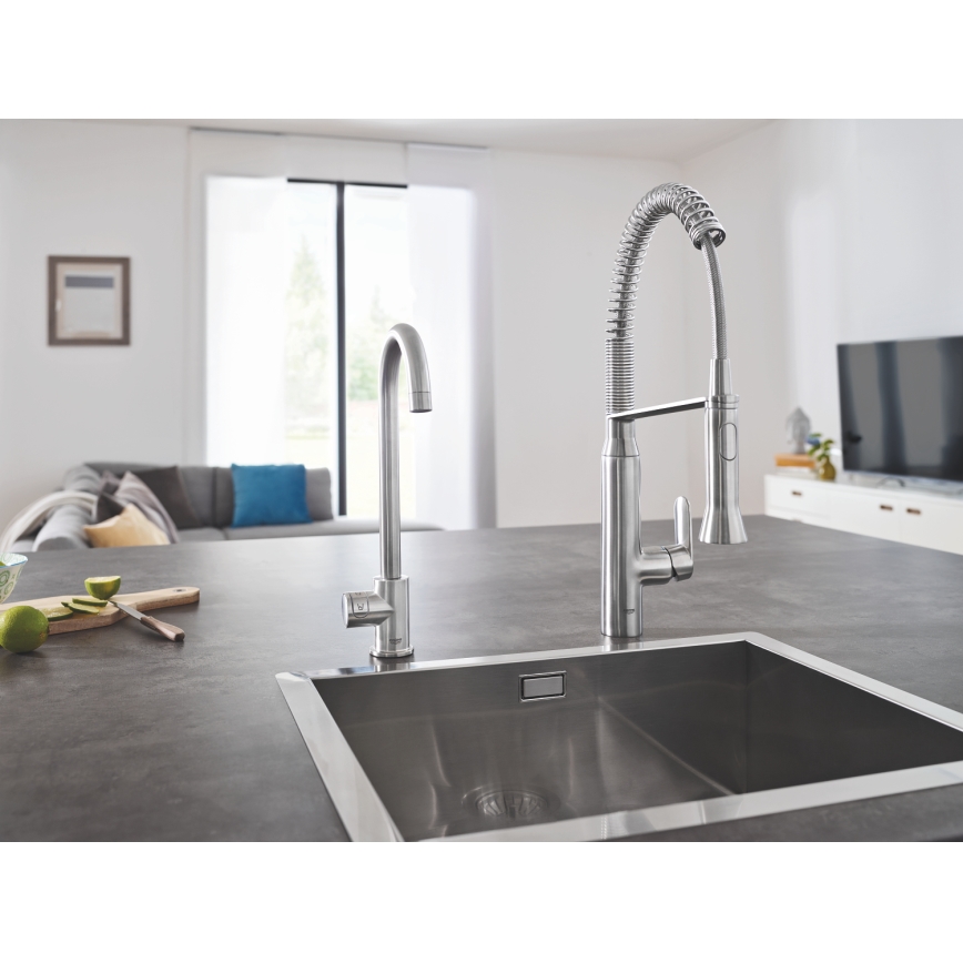 GROHE 31379DC0 - Miscelatore per lavello K7 in acciaio inox
