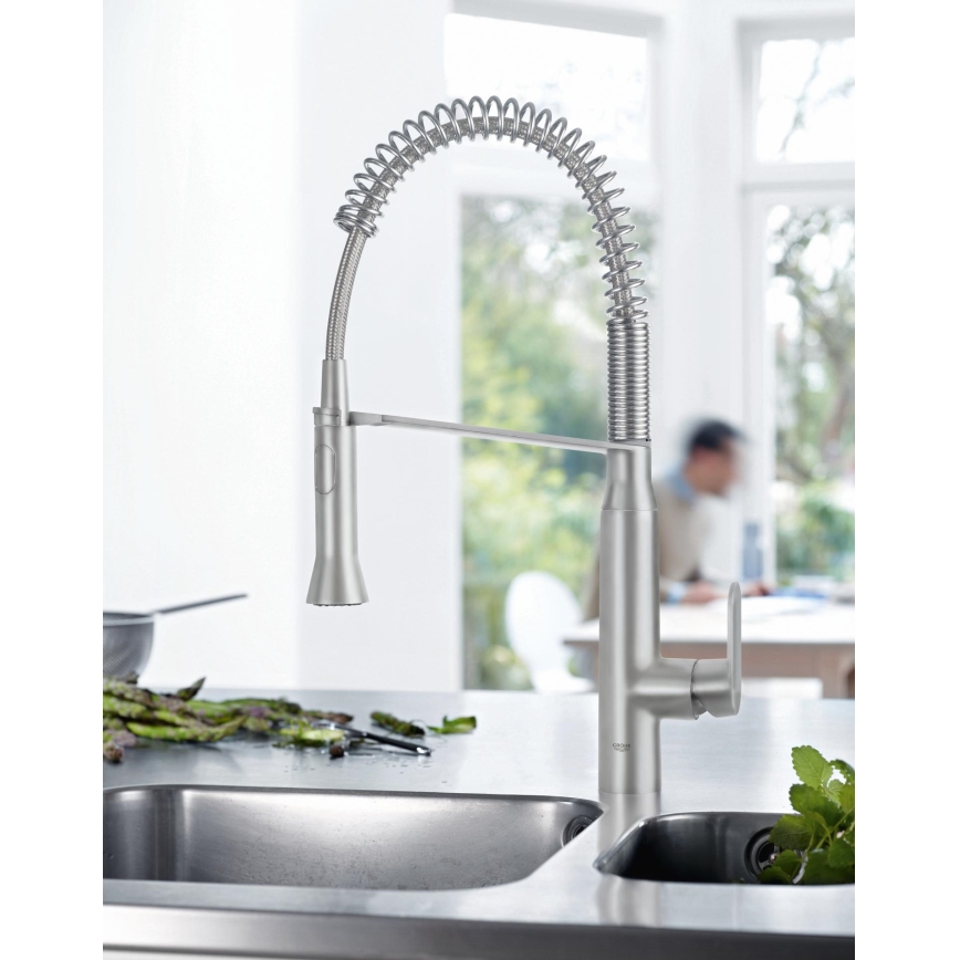 GROHE 31379DC0 - Miscelatore per lavello K7 in acciaio inox