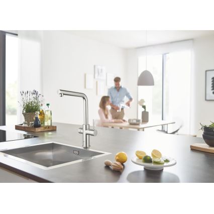 GROHE 31454001 - Miscelatore da cucina BLUE HOME con beccuccio a L, finitura cromo lucido