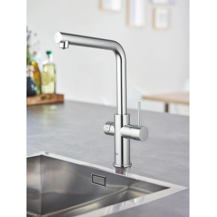 GROHE 31454001 - Miscelatore da cucina BLUE HOME con beccuccio a L, finitura cromo lucido