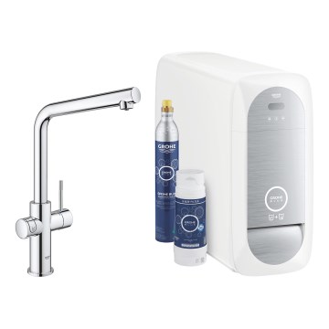 GROHE 31454001 - Miscelatore per lavello BLUE HOME con beccuccio a L, finitura cromo lucido