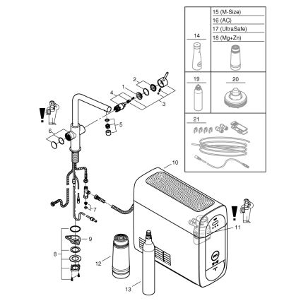 GROHE 31454001 - Miscelatore per lavello BLUE HOME con beccuccio a L, finitura cromo lucido