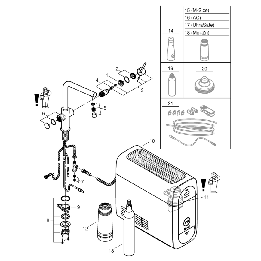 GROHE 31454001 - Miscelatore per lavello BLUE HOME con beccuccio a L, finitura cromo lucido