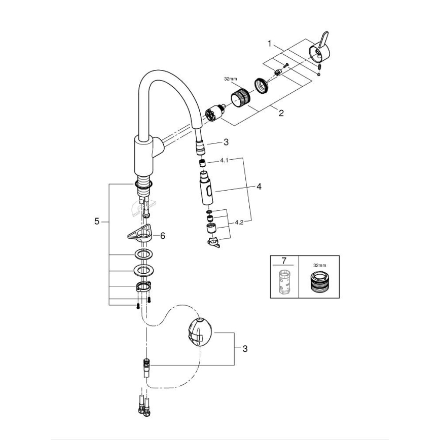 GROHE 31481001 - Miscelatore da cucina EUROSMART COSMOPOLITAN in cromo lucido