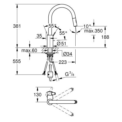 GROHE 31481001 - Miscelatore per lavello EUROSMART COSMOPOLITAN cromato lucido