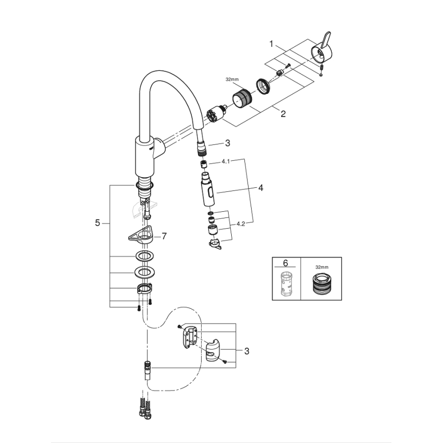 GROHE 31481001 - Miscelatore per lavello EUROSMART COSMOPOLITAN cromato lucido