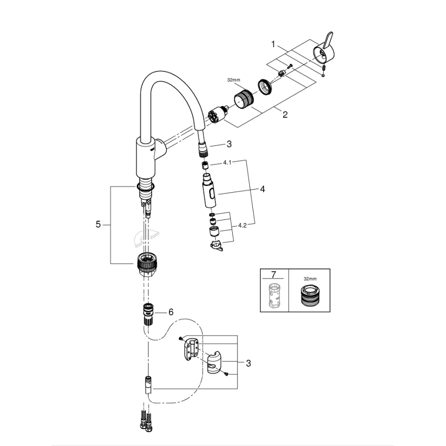 GROHE 31481001 - Miscelatore per lavello EUROSMART COSMOPOLITAN cromato lucido
