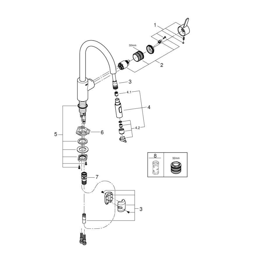 GROHE 31481001 - Miscelatore per lavello EUROSMART COSMOPOLITAN cromato lucido