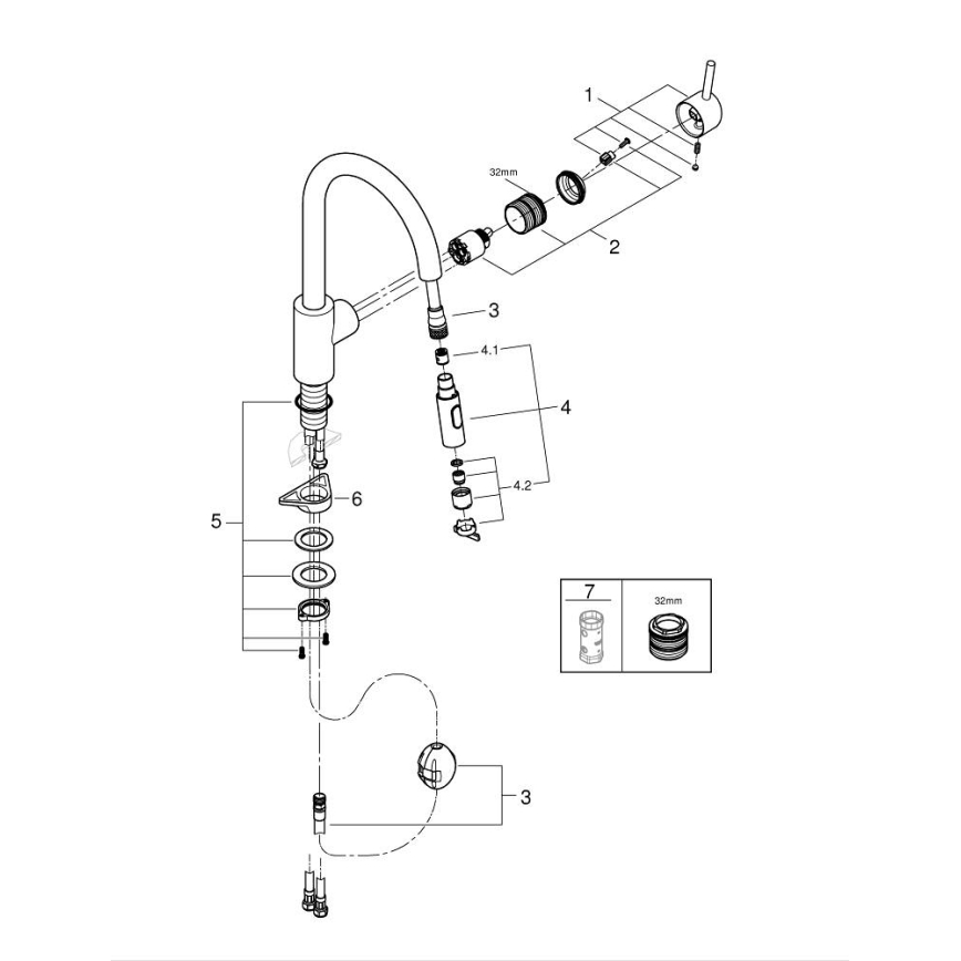 GROHE 31483DC2 - Miscelatore per lavello CONCETTO in acciaio inox