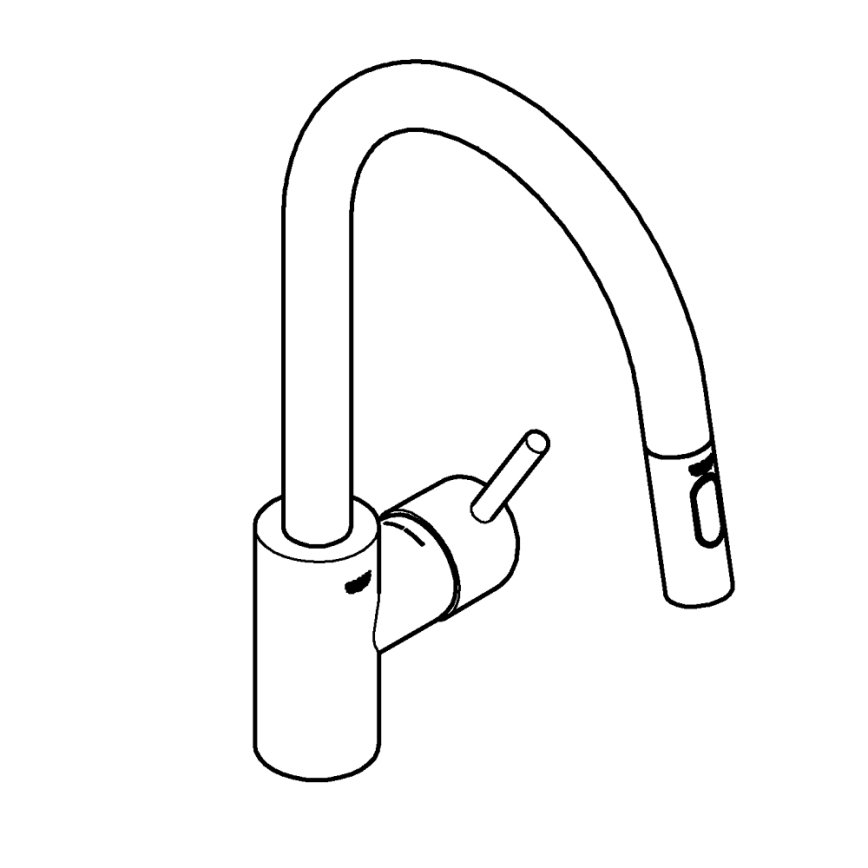 GROHE 31483DC2 - Miscelatore per lavello CONCETTO in acciaio inox