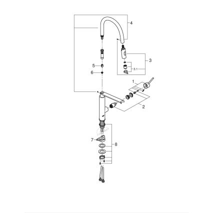 GROHE 31491DC0 - Miscelatore per lavello CONCETTO DN 15 in acciaio inox