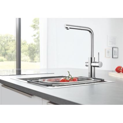 GROHE 31539000 - Miscelatore da cucina BLUE HOME con beccuccio a L, cromo lucido