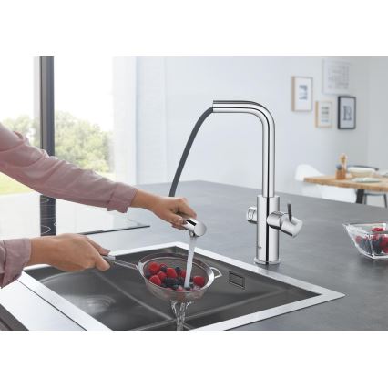 GROHE 31539000 - Miscelatore da cucina BLUE HOME con beccuccio a L, cromo lucido